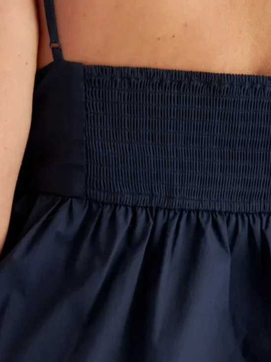 Quince 100% Organic Cotton Sleeveless Maxi Dress Navy L NWT - Picture 2 of 4